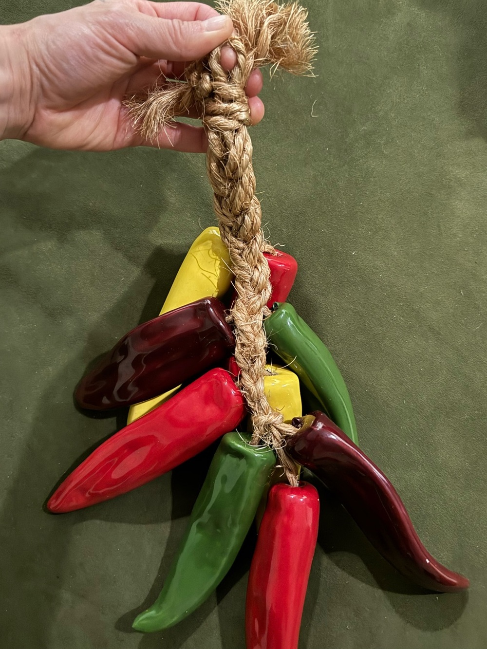 Vintage Ceramic Chili Pepper Ristra Hanging Kitchen Decor Southwestern